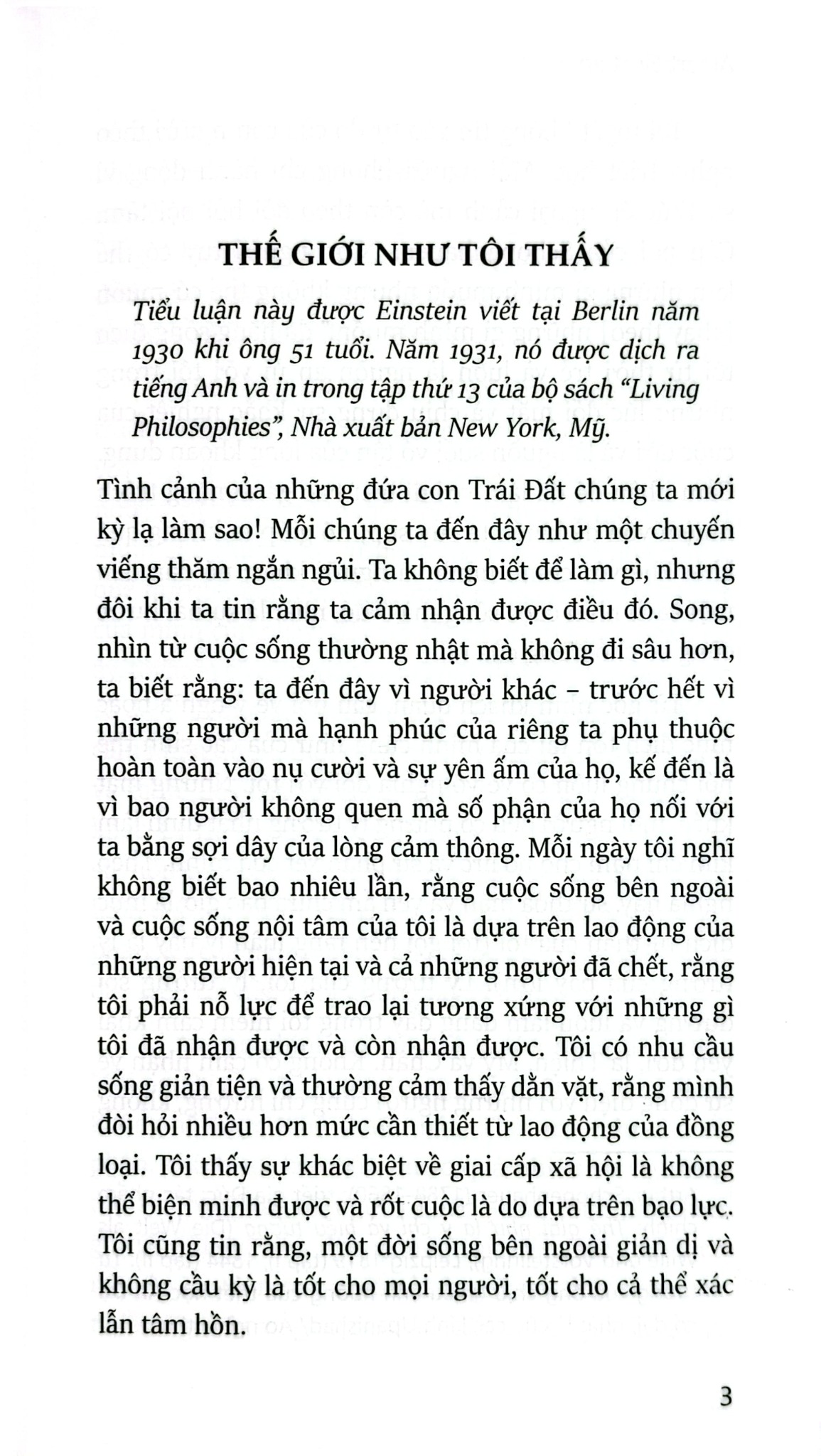 Thế Giới Như Tôi Thấy - The World As I See It - (BC) - Albert Einstein