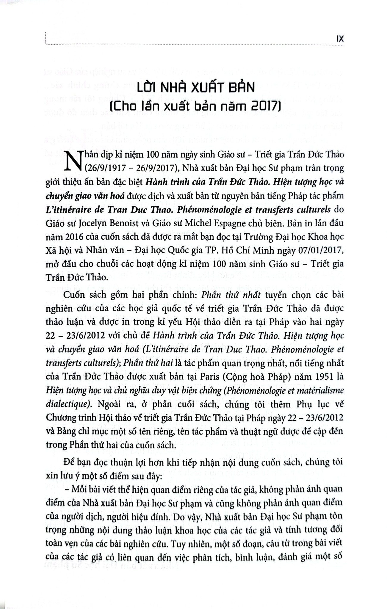 Hành Trình Của Trần Đức Thảo - Hiện Tượng Học Và Chuyển Giao Văn Hóa (Bìa Mềm) - Jocelyn Benoist