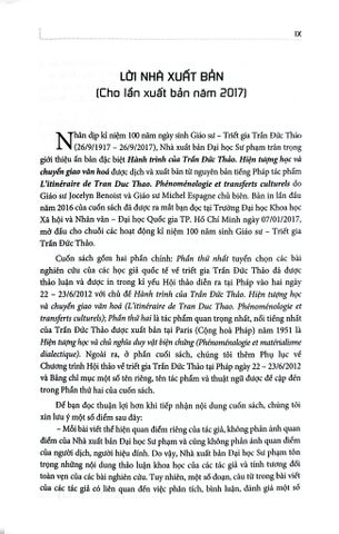  Hành Trình Của Trần Đức Thảo - Hiện Tượng Học Và Chuyển Giao Văn Hóa (Bìa Cứng) - Jocelyn Benoist 