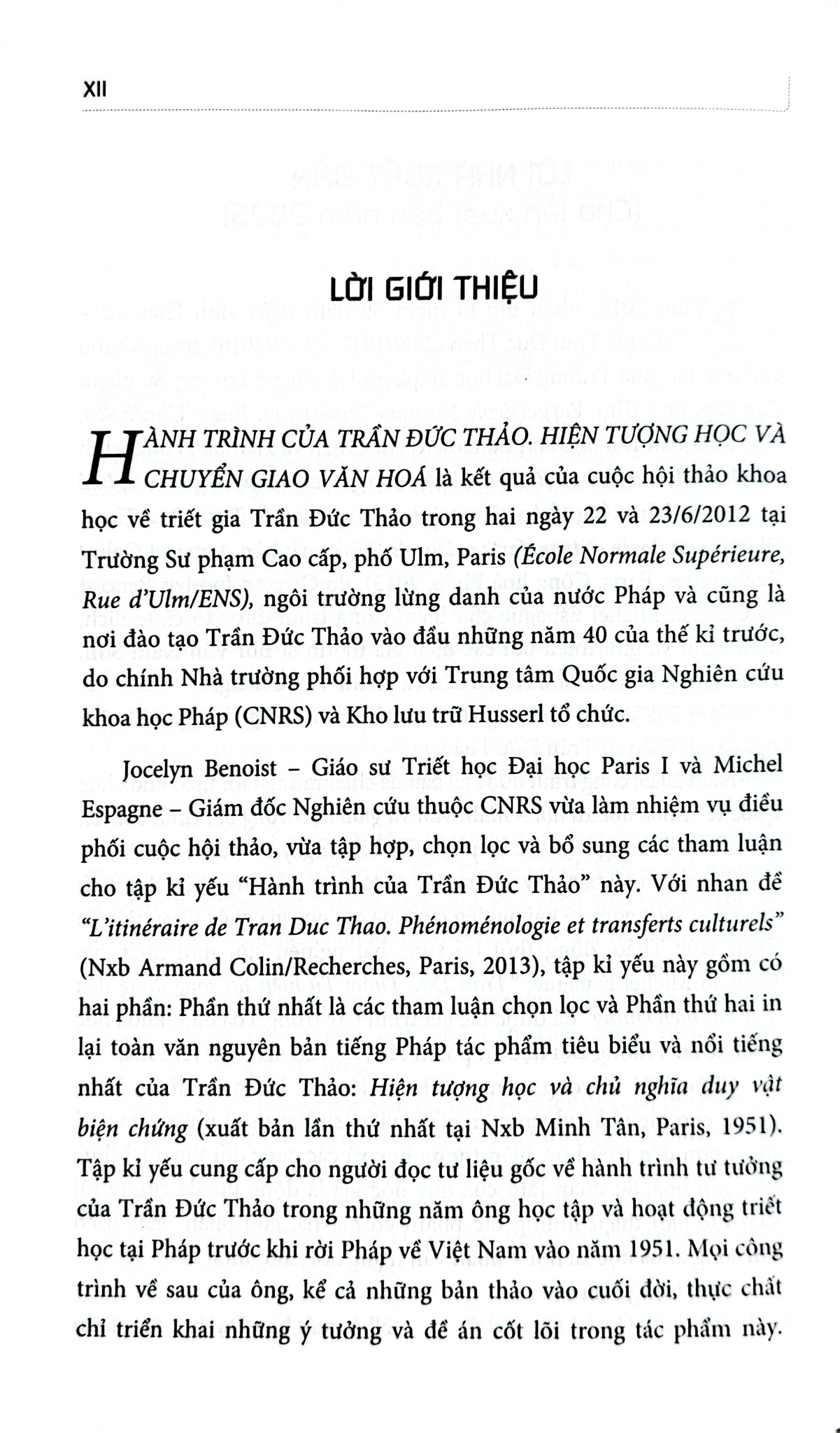 Hành Trình Của Trần Đức Thảo - Hiện Tượng Học Và Chuyển Giao Văn Hóa (Bìa Mềm) - Jocelyn Benoist