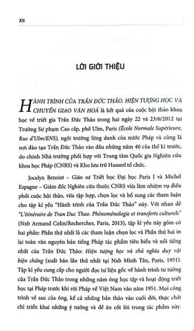  Hành Trình Của Trần Đức Thảo - Hiện Tượng Học Và Chuyển Giao Văn Hóa (Bìa Cứng) - Jocelyn Benoist 