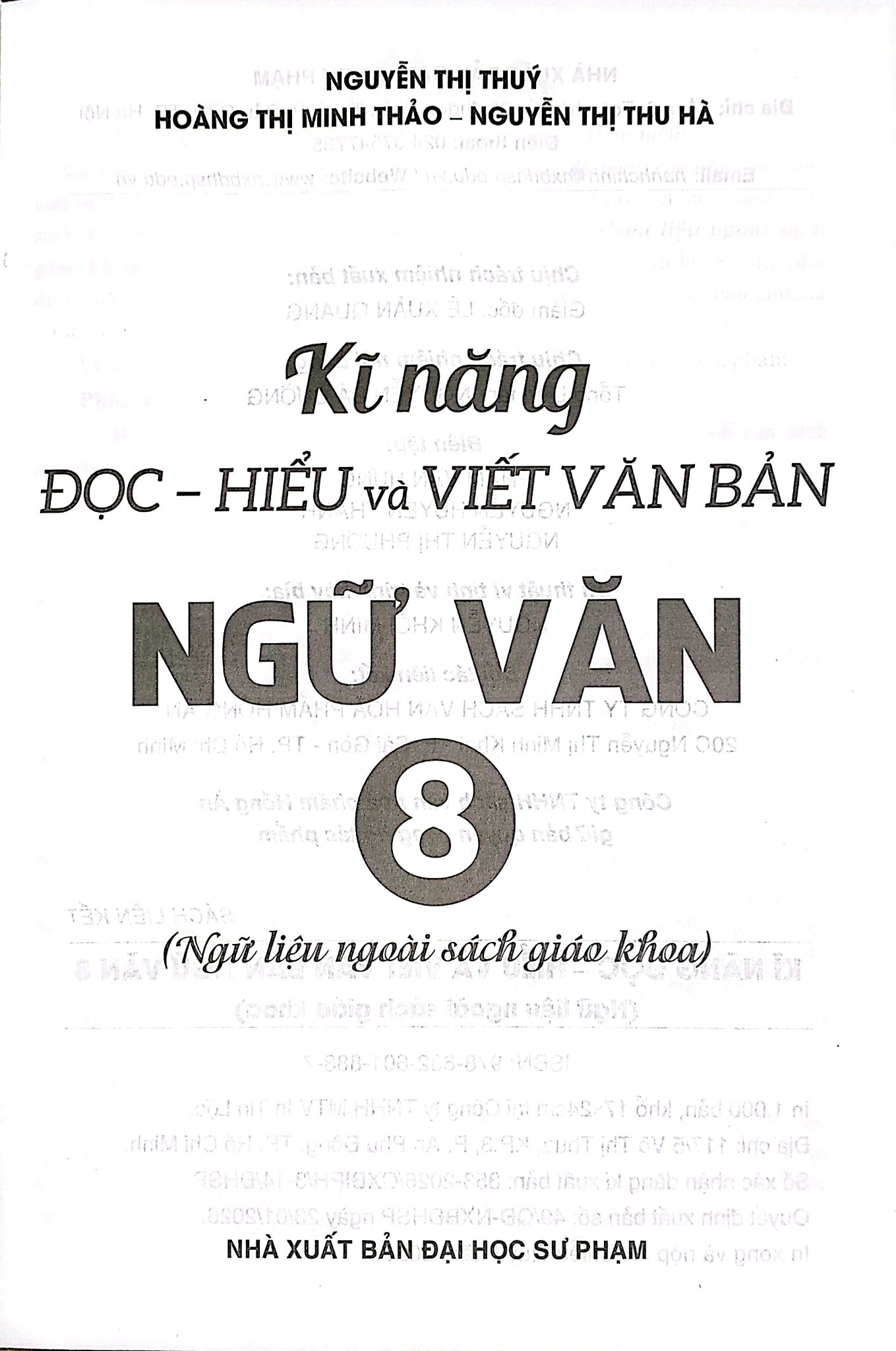 Kĩ Năng Đọc - Hiểu Và Viết Văn Bản Ngữ Văn 8 (Ngữ Liệu Ngoài Sách Giáo Khoa) - Nhiều Tác Giả