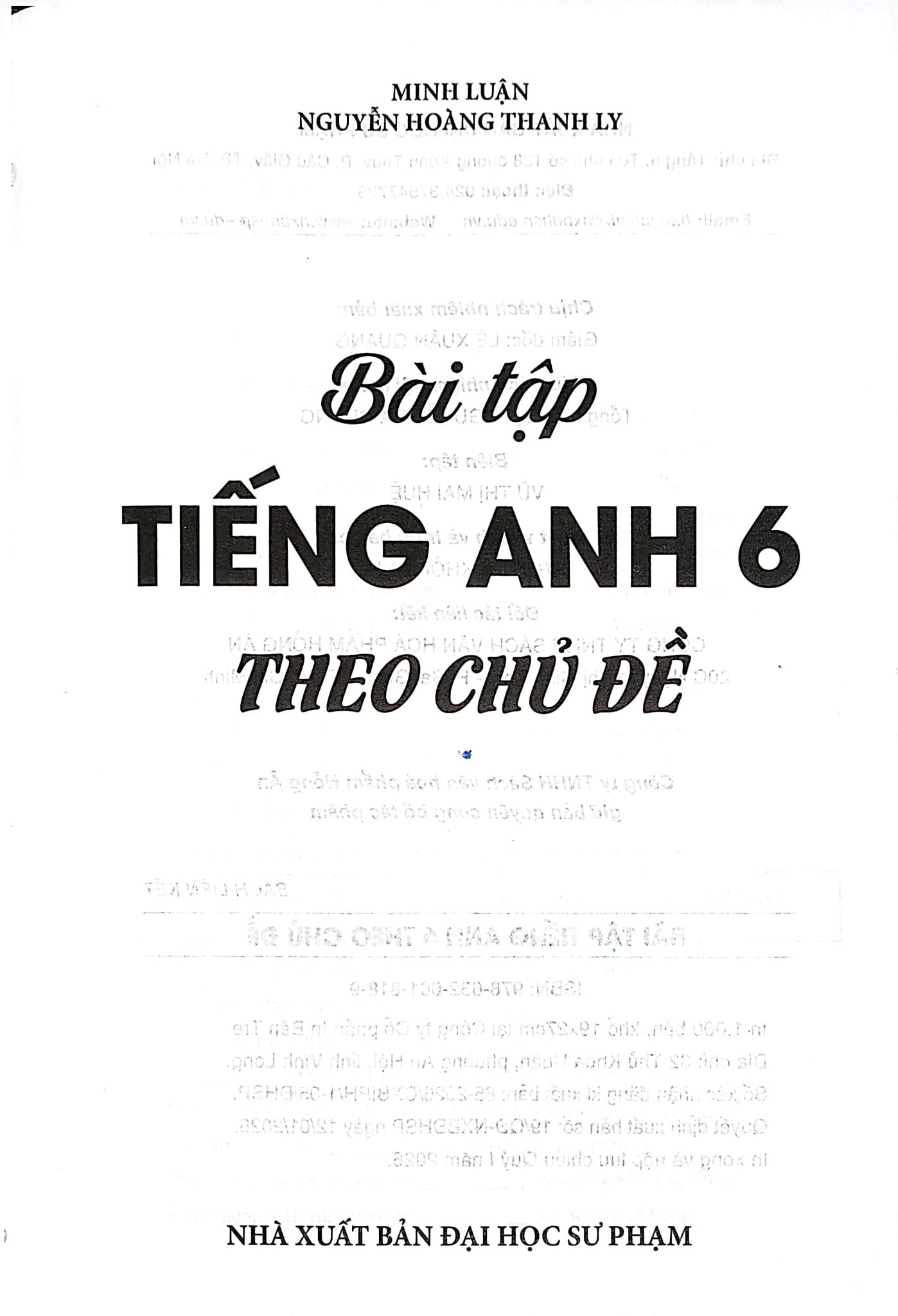 Bài Tập Tiếng Anh 6 Theo Chủ Đề - Minh Luận, Nguyễn Hoàng Thanh Ly