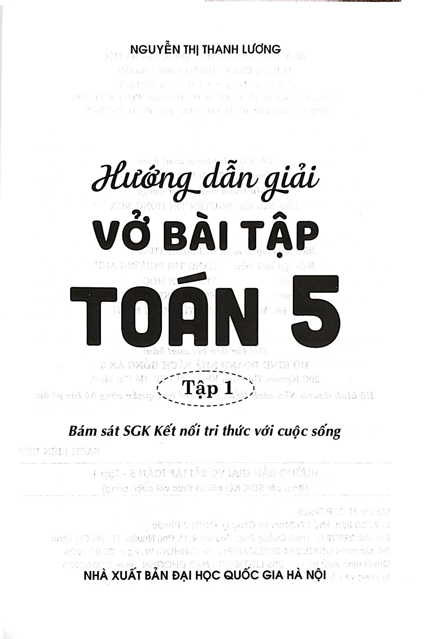 Hướng Dẫn Giải Vở Bài Tập Toán Lớp 5 - Tập 1 (Bám Sát Sgk Kết Nối Tri Thức Với Cuộc Sống) - Nguyễn Thị Thanh Lương