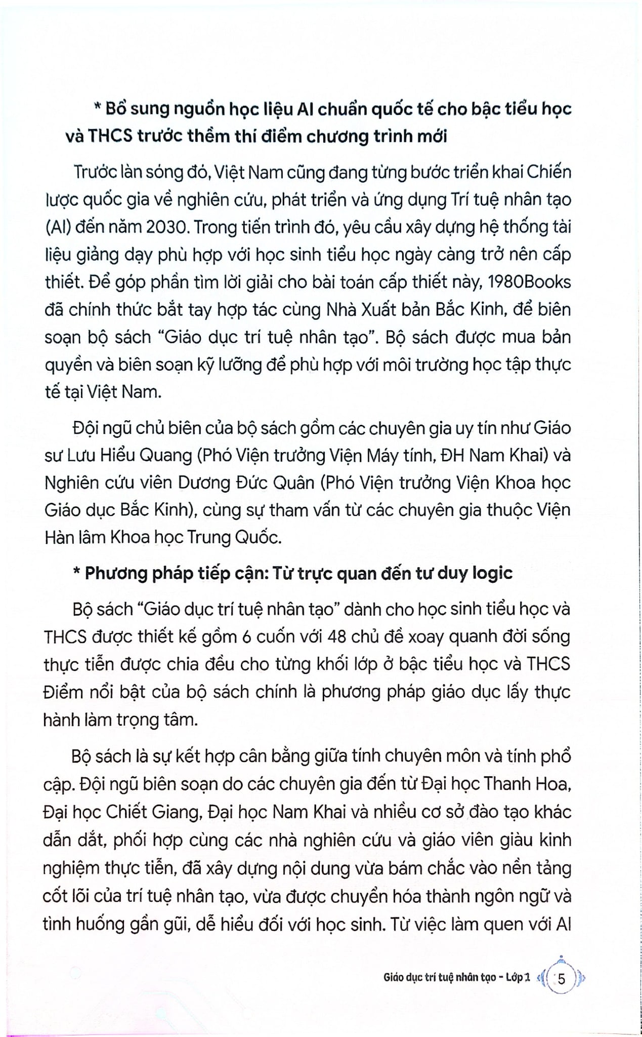 Giáo Dục Trí Tuệ Nhân Tạo - Lớp 1 - Nhiều Tác Giả