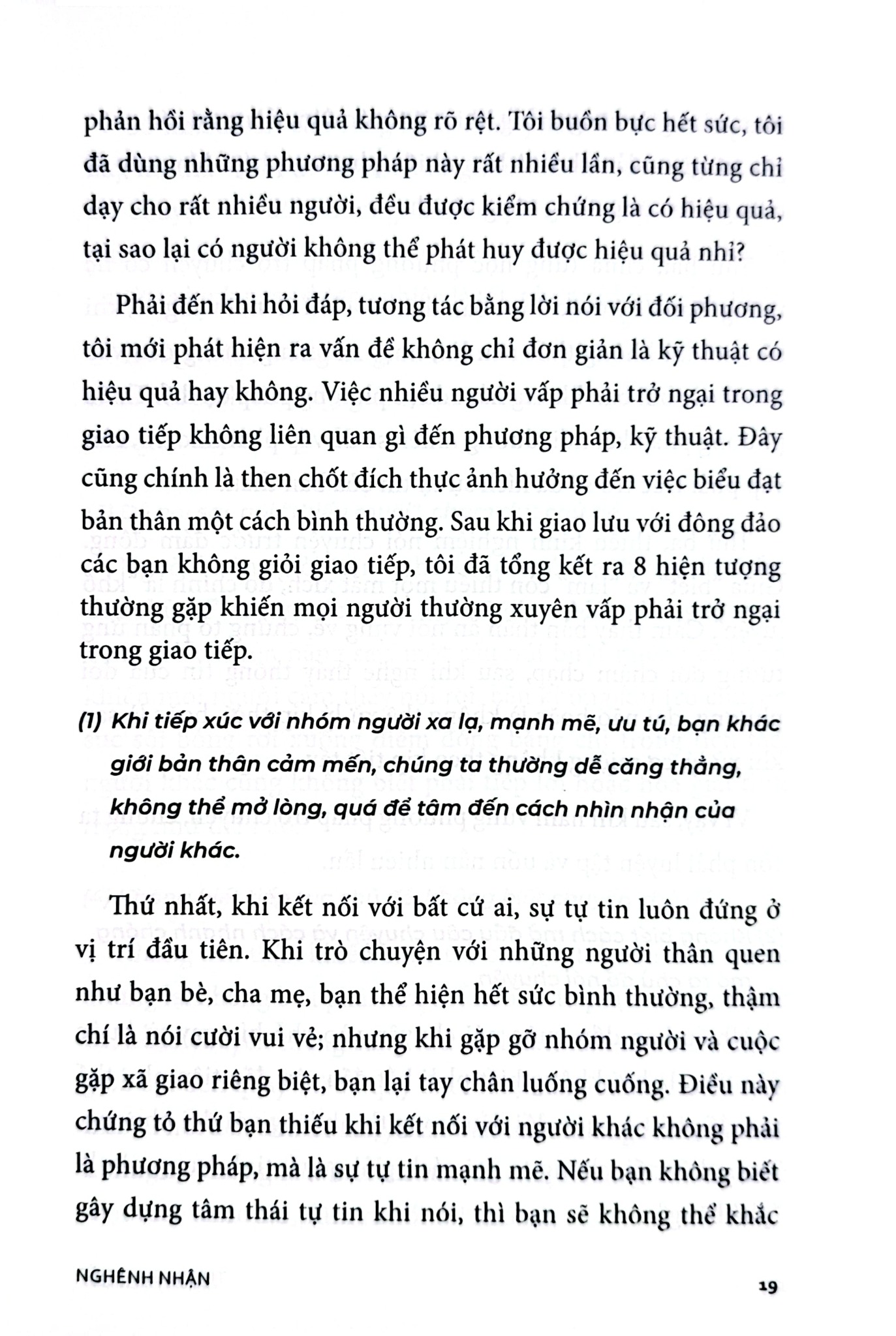 Tự Tin Giao Tiếp - Nghênh Nhận