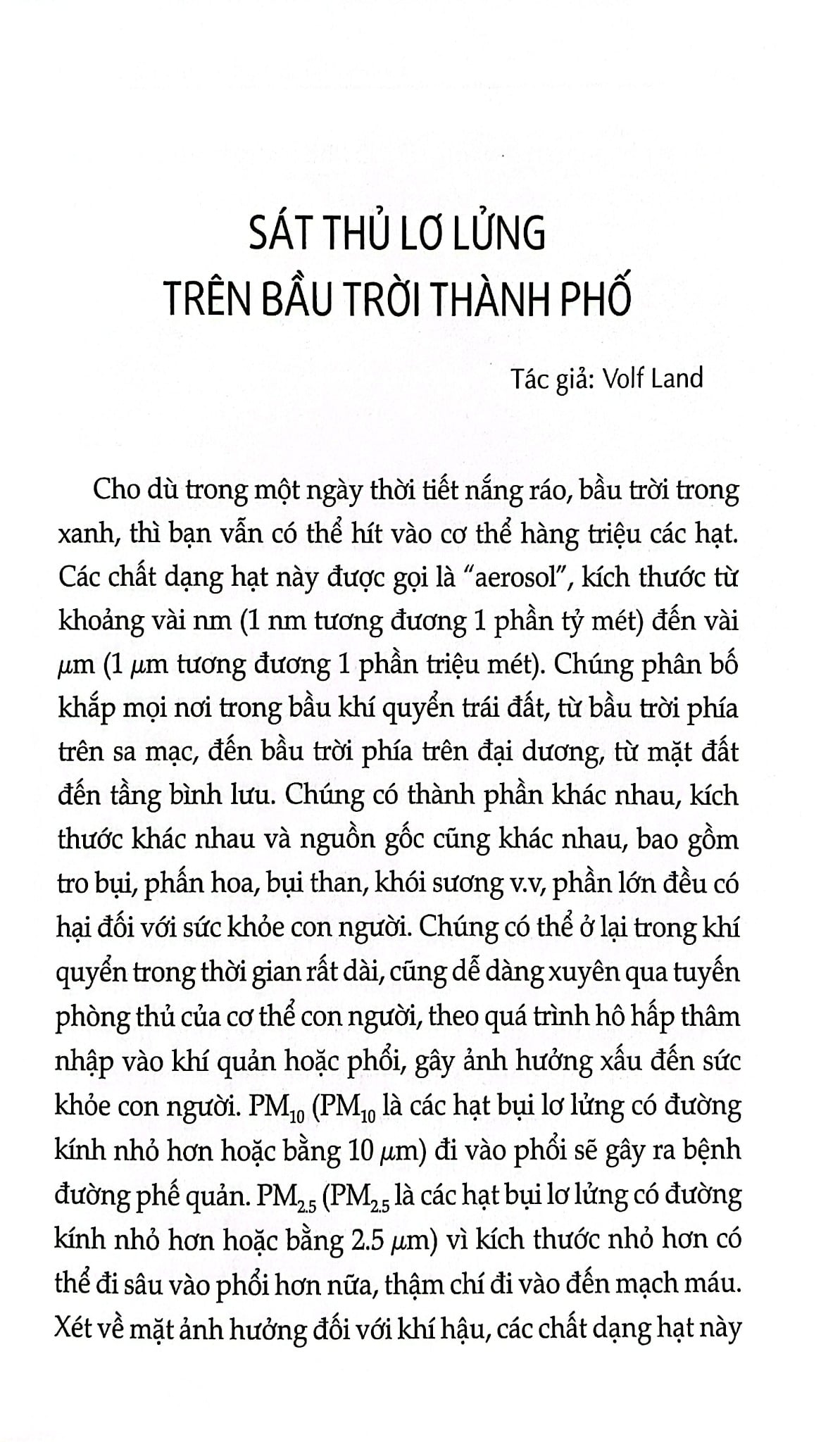 Trả Lại Tôi Bầu Khí Quyển Trong Lành - Trần Giang Sơn