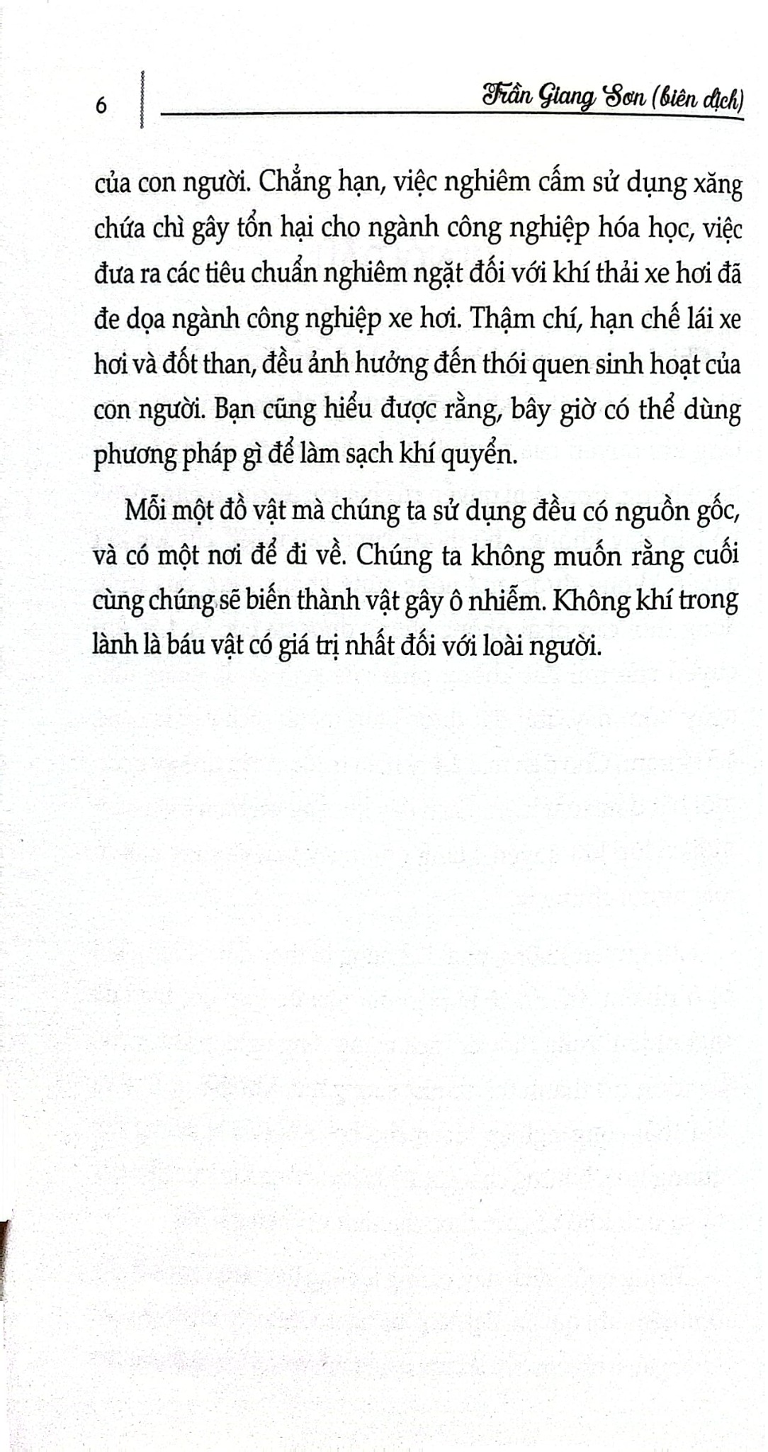 Trả Lại Tôi Bầu Khí Quyển Trong Lành - Trần Giang Sơn