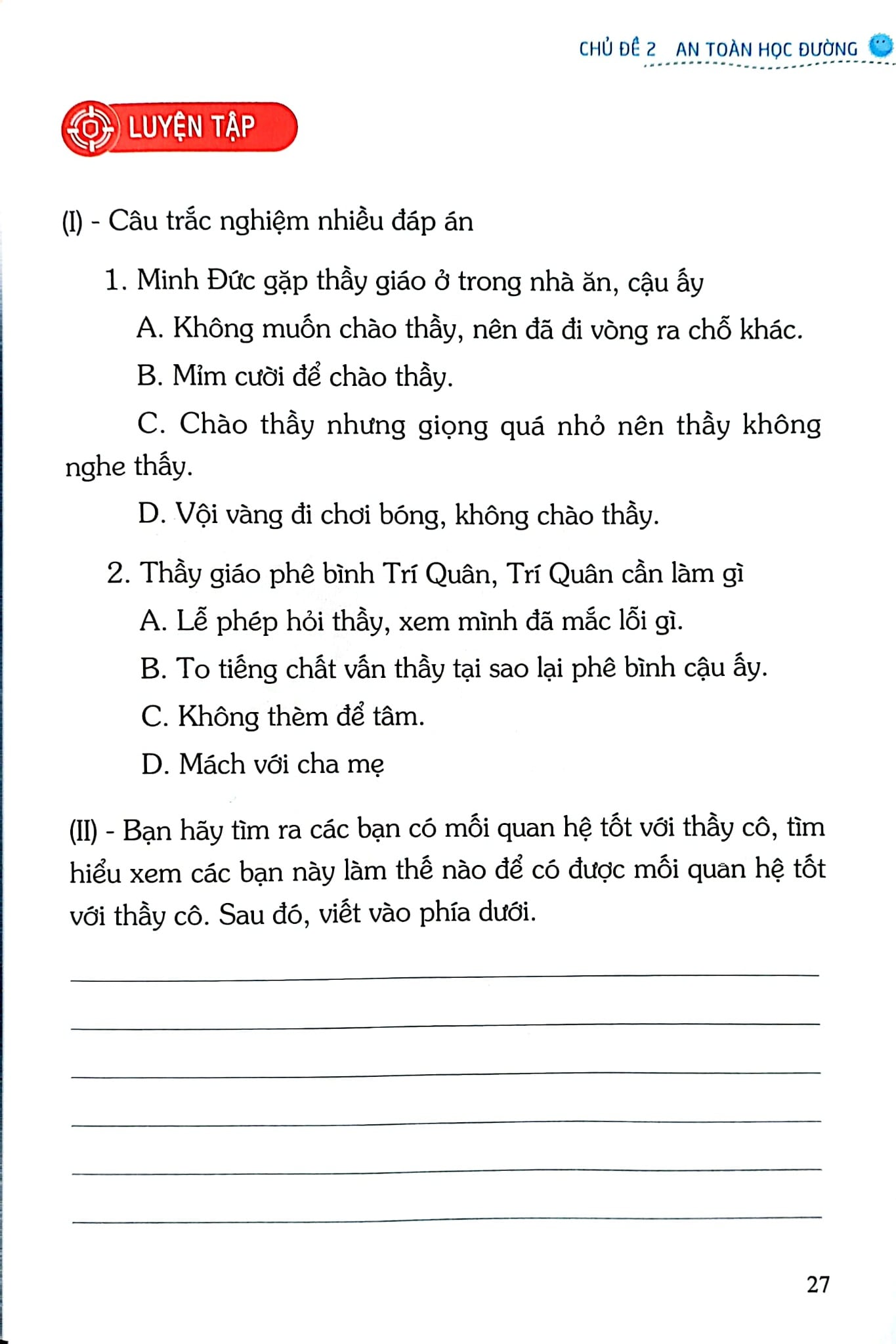 Kỹ Năng An Toàn Cho Học Sinh - Quyển 2 - Đào Hồng Lượng, Lý Đại Xuân; Trần Giang Sơn