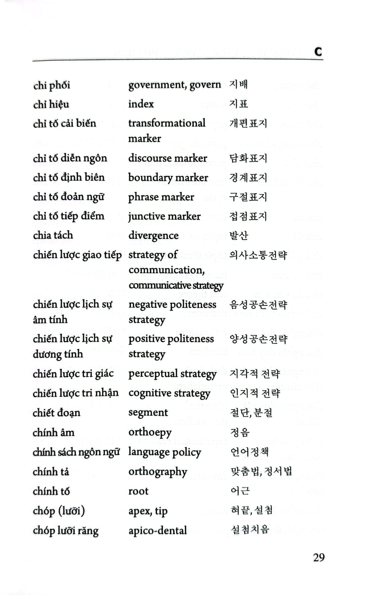 Từ Điển Đối Chiếu Thuật Ngữ Ngôn Ngữ Học (Việt - Anh - Hàn, Hàn - Việt - Anh, Anh - Hàn - Việt) - Nguyễn Thiện Giáp Hoàng Thị Yến