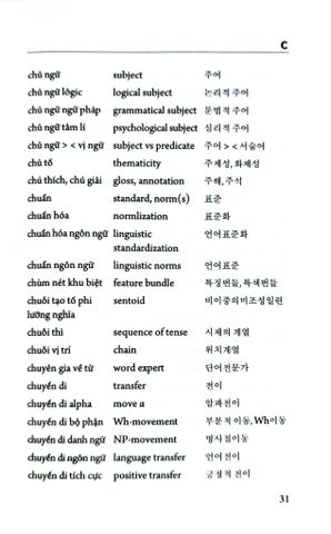  Từ Điển Đối Chiếu Thuật Ngữ Ngôn Ngữ Học (Việt - Anh - Hàn, Hàn - Việt - Anh, Anh - Hàn - Việt) - Nguyễn Thiện Giáp Hoàng Thị Yến 
