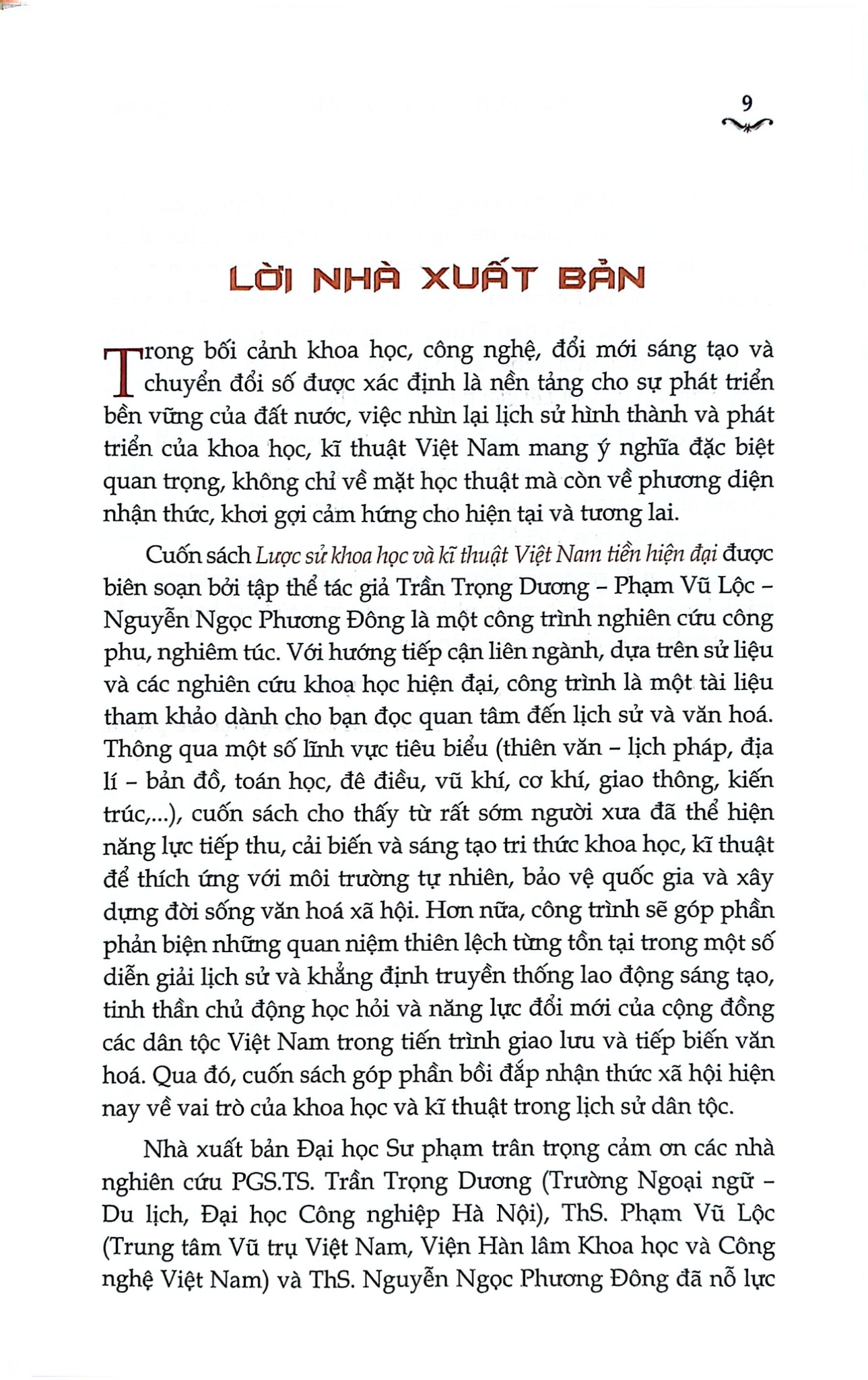 Lược Sử Khoa Học Và Kĩ Thuật Việt Nam Tiền Hiện Đại - Bìa Mềm - Nhiều Tác Giả