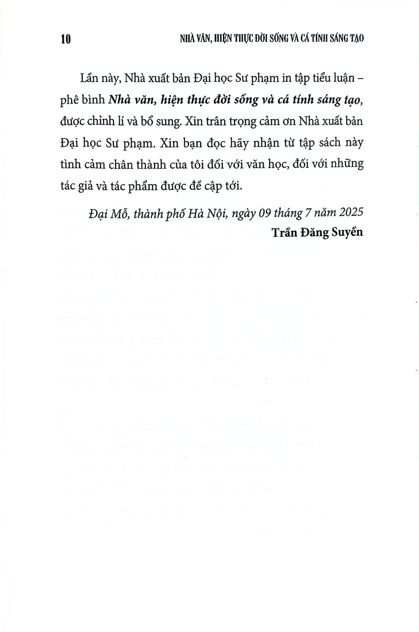 Nhà Văn, Hiện Thực Đời Sống Và Cá Tính Sáng Tạo - Bìa Mềm - 
Trần Đăng Suyền