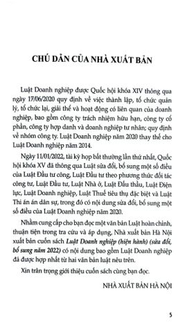  Luật Doanh Nghiệp (Hiện Hành) (Sửa Đổi, Bổ Sung Năm 2022) - Quốc hội 
