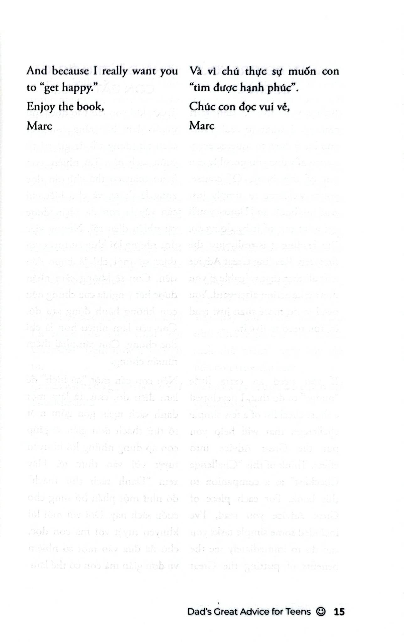 Lời Khuyên Của Bố - Marc Fienberg (Song ngữ Anh Việt) - Well Spring Billingual School