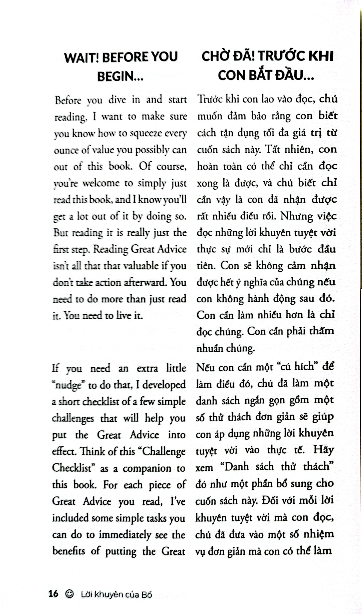 Lời Khuyên Của Bố - Marc Fienberg (Song ngữ Anh Việt) - Well Spring Billingual School