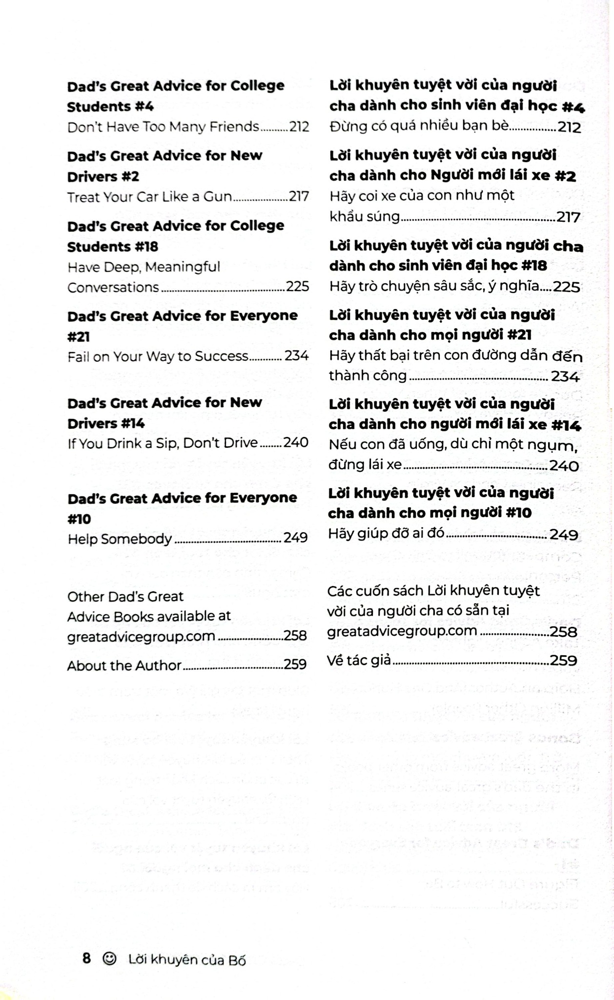 Lời Khuyên Của Bố - Marc Fienberg (Song ngữ Anh Việt) - Well Spring Billingual School