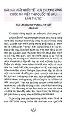 Niềm Hy Vọng Gửi Tương Lai - Những Bức Thư Đoạt Giải Cuộc Thi Viết Thư Quốc Tế Upu Lần Thứ 53 - Bộ Thông Tin Và Truyền Thông