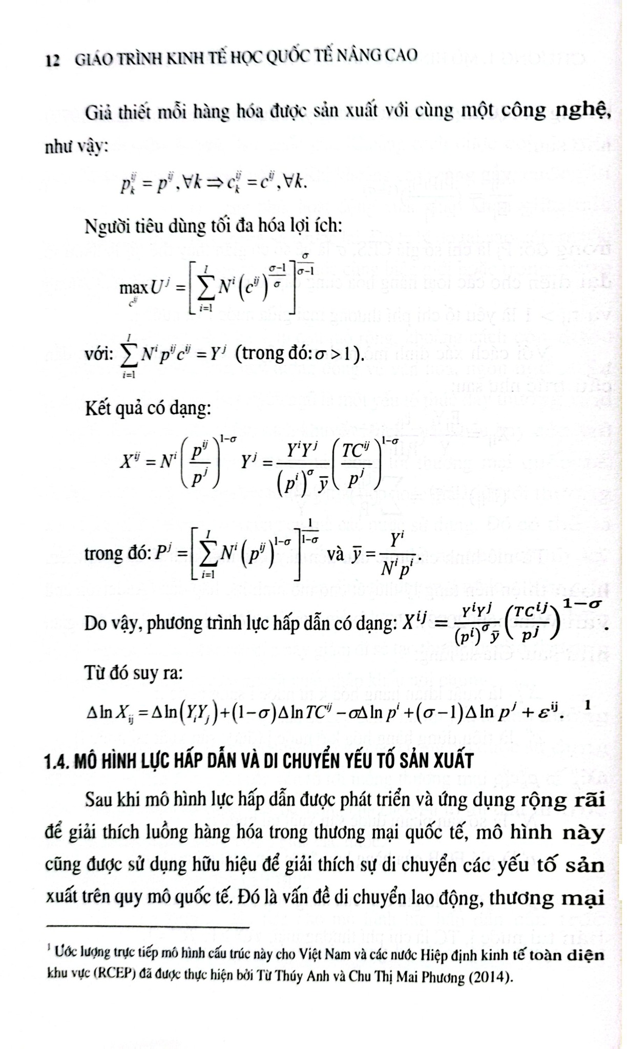 Giáo Trình Kinh Tế Học Quốc Tế Nâng Cao - PGS.TS Từ Thúy Anh (Chủ biên)
