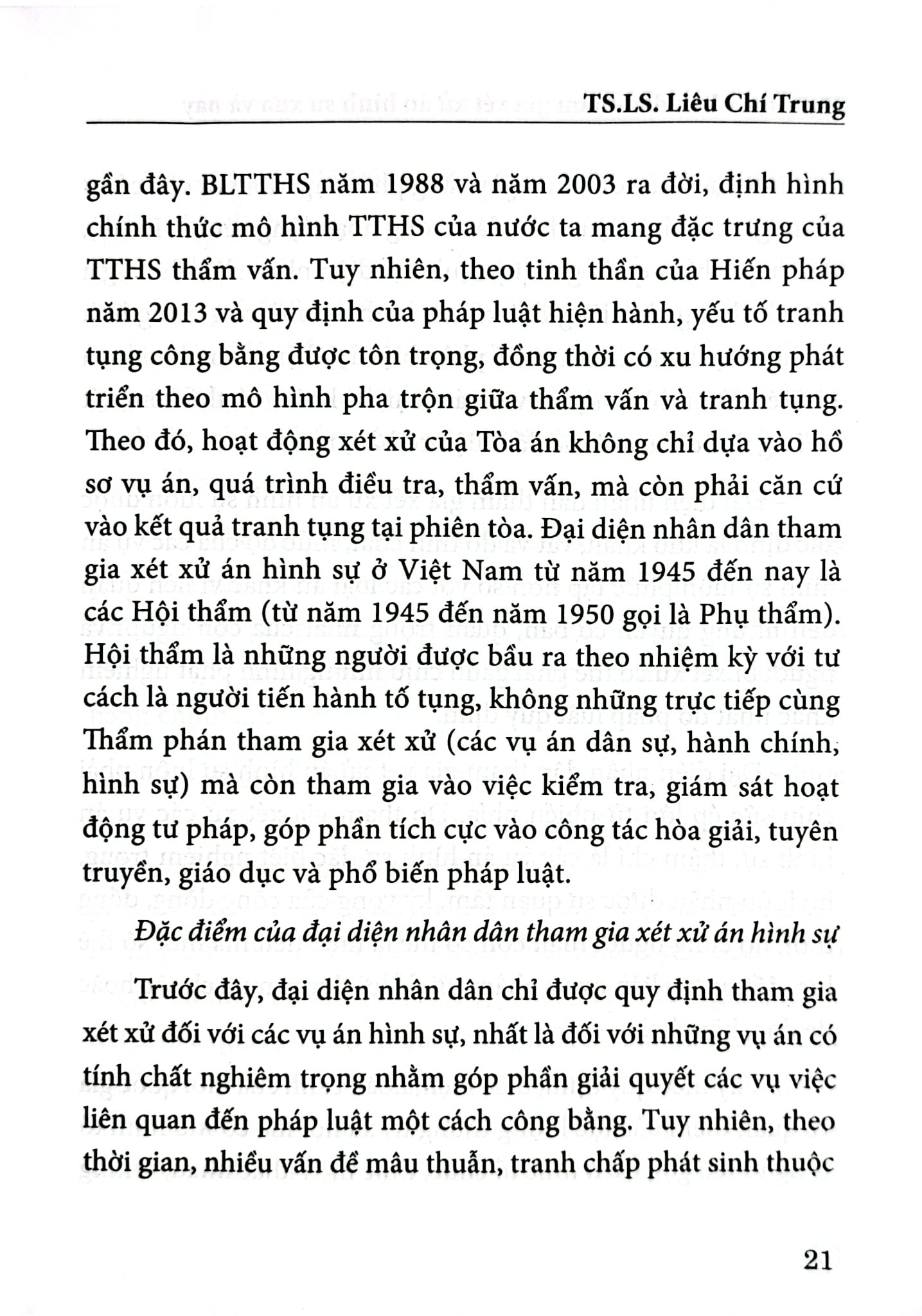 Đại Diện Nhân Dân Tham Gia Xét Xử Án Hình Sự Xưa Và Nay - TS. LS Lê Chí Trung
