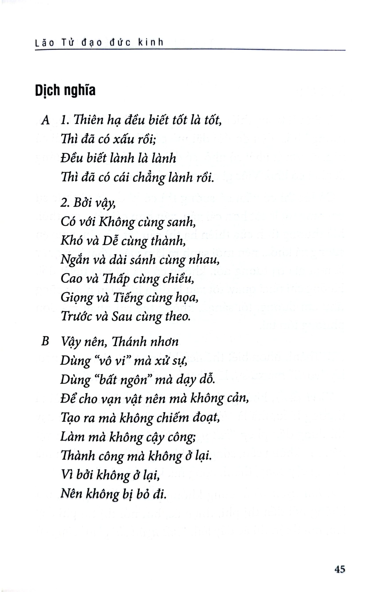 Lão Tử Đạo Đức Kinh - ( Thu Giang Nguyễn Duy Cần dịch)