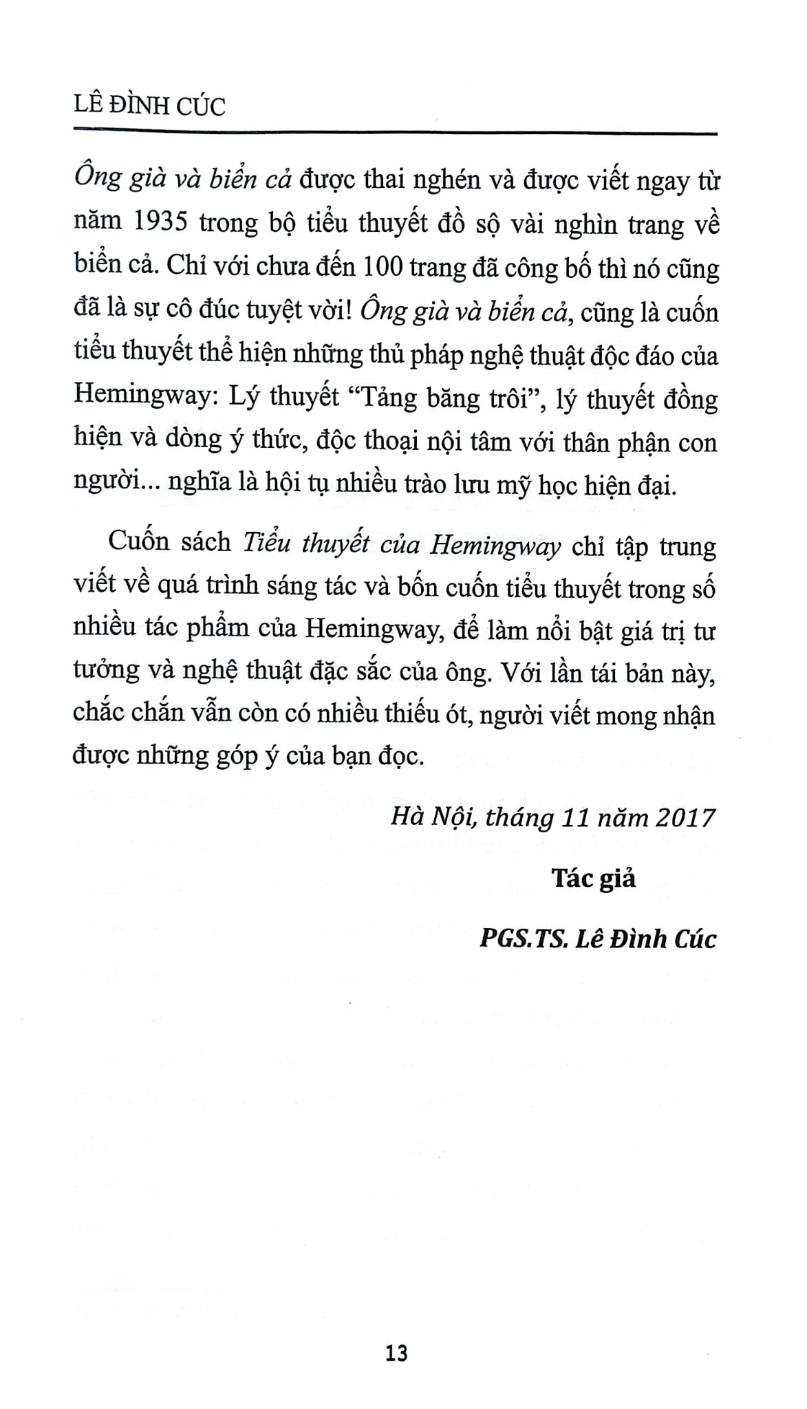 Tiểu Thuyết Hemingway - Lê Đình Cúc