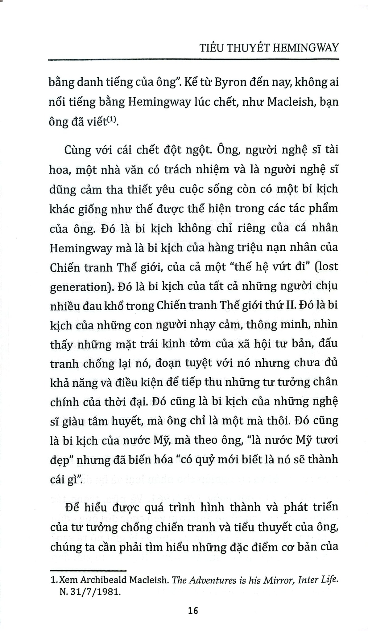 Tiểu Thuyết Hemingway - Lê Đình Cúc