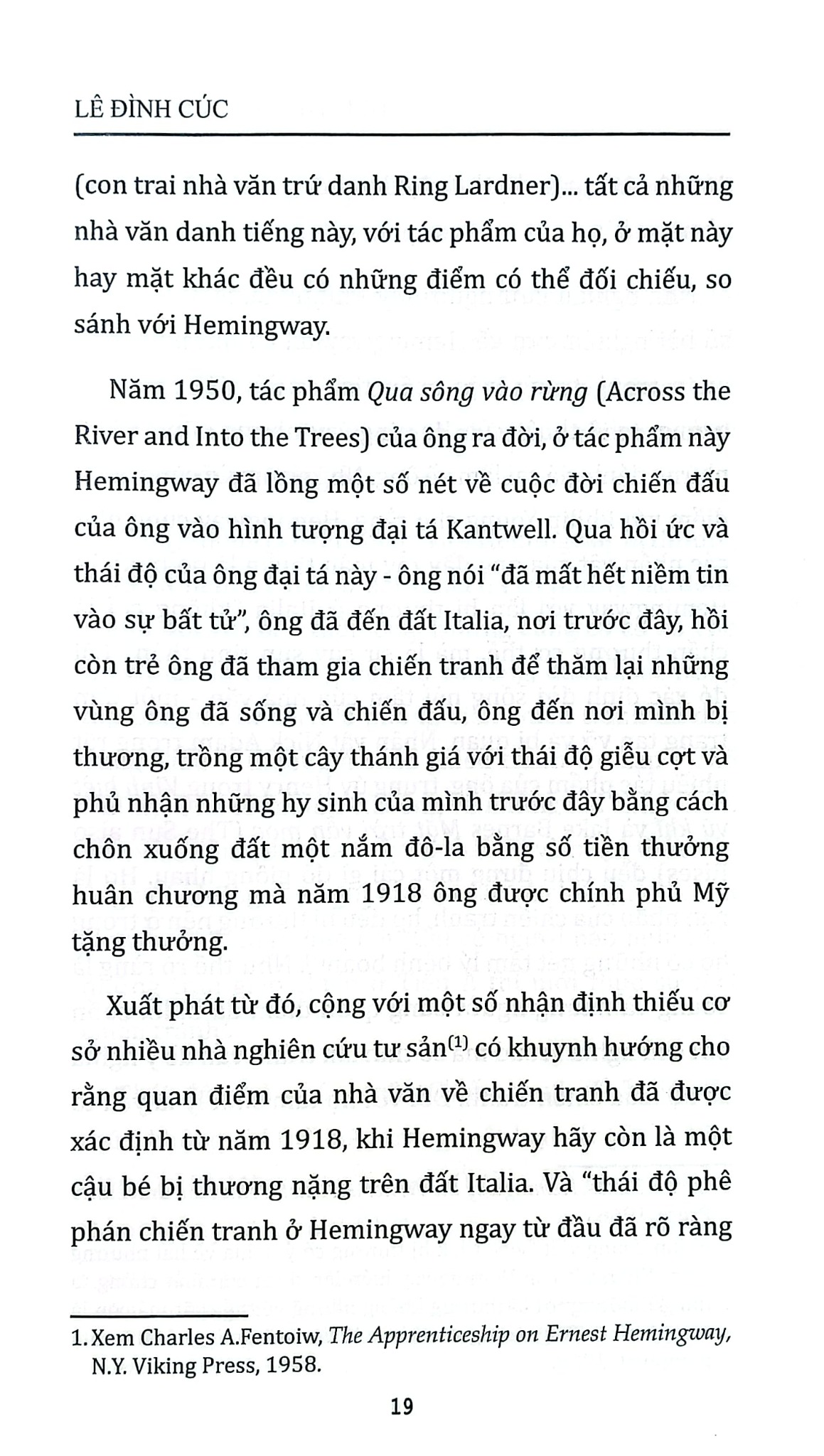 Tiểu Thuyết Hemingway - Lê Đình Cúc