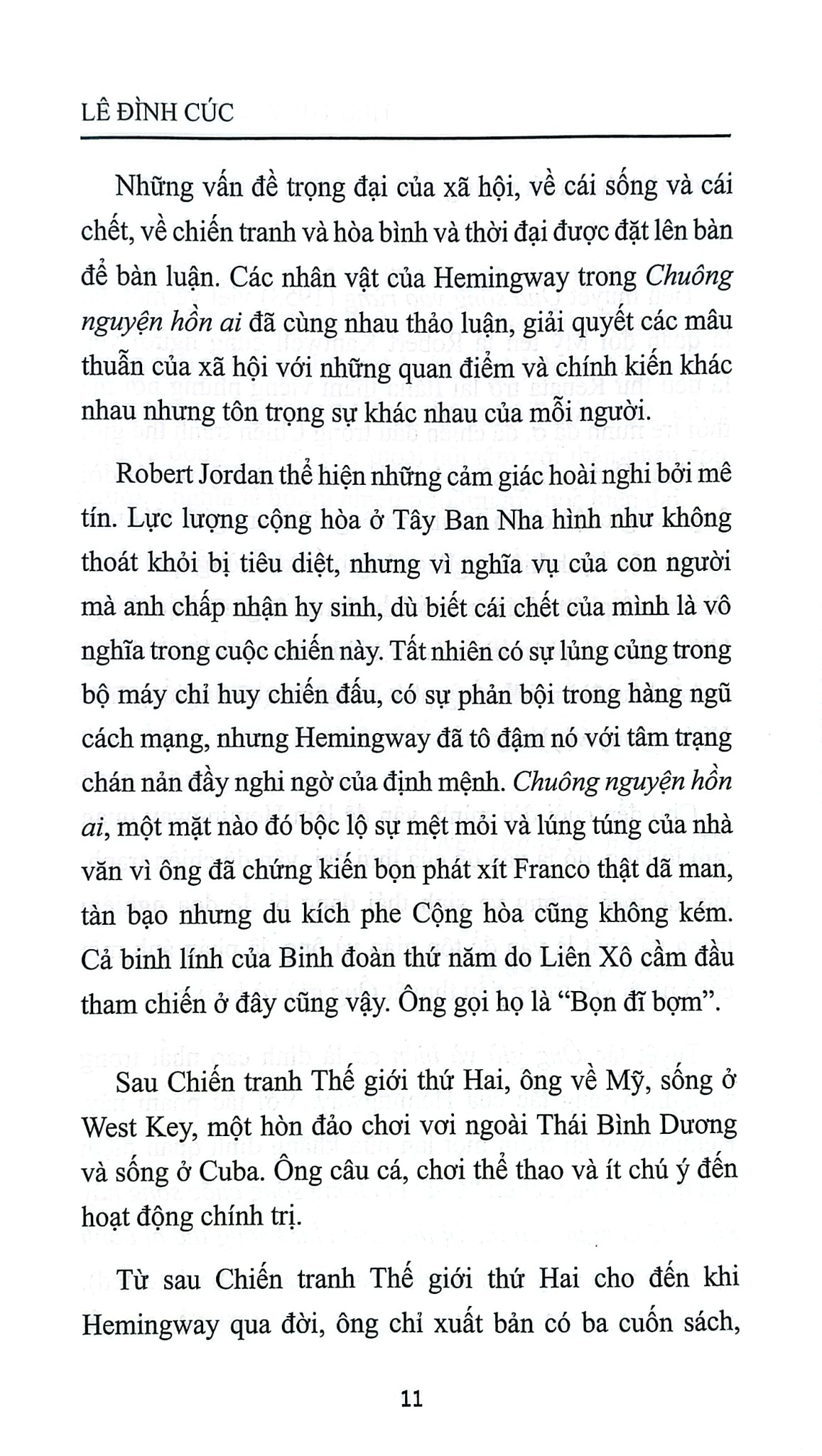 Tiểu Thuyết Hemingway - Lê Đình Cúc