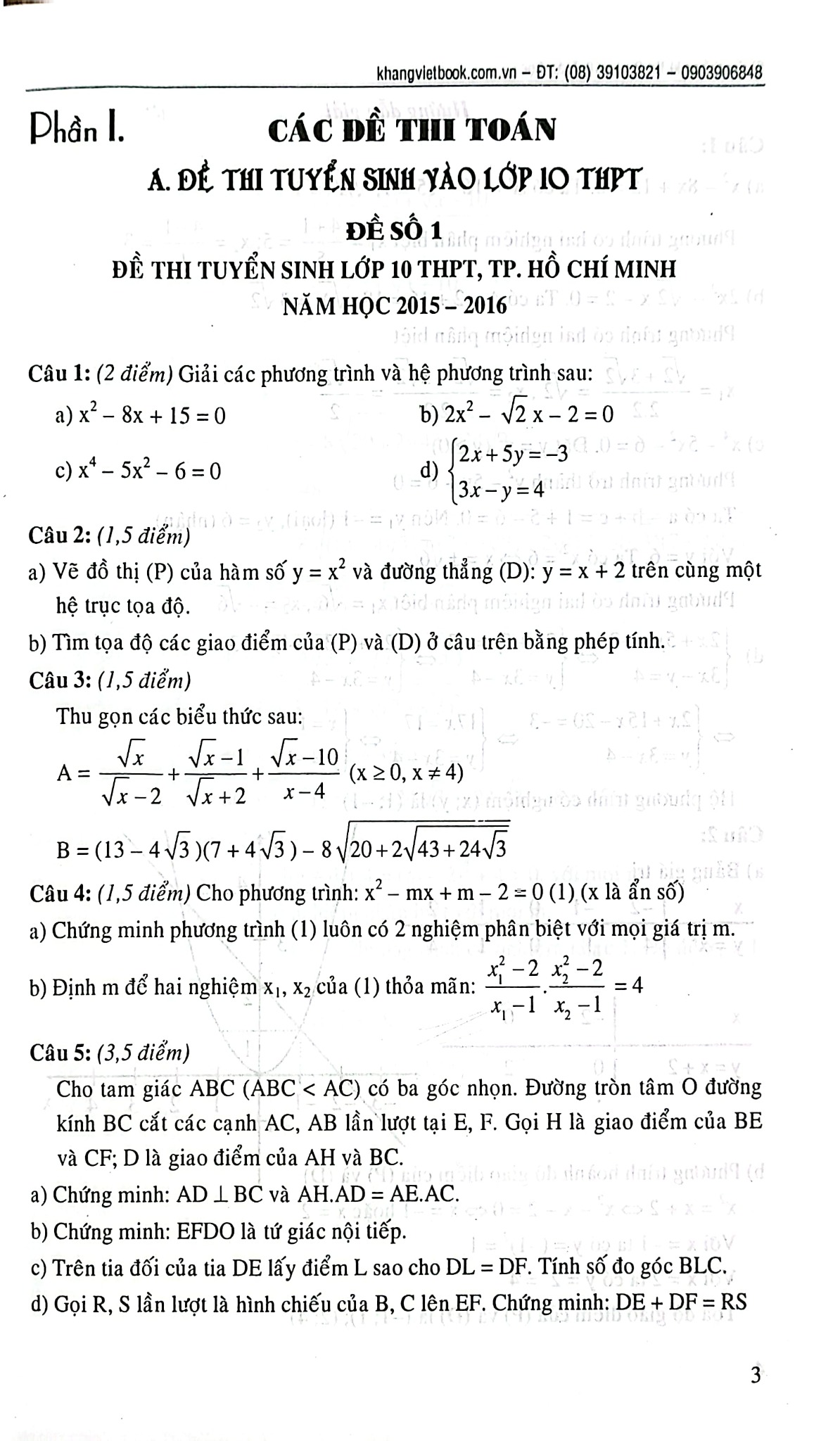 Chiến Thắng Kì Thi 9 Vào 10 Toán Học - Nguyễn Đức Tấn