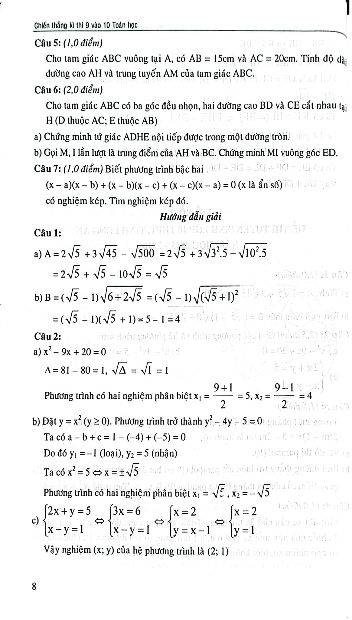 Chiến Thắng Kì Thi 9 Vào 10 Toán Học - Nguyễn Đức Tấn