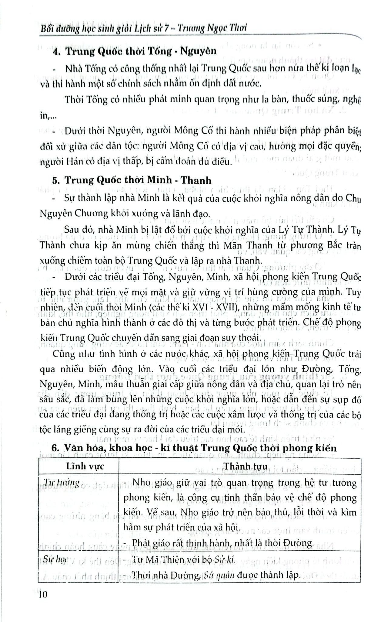 Bồi Dưỡng Học Sinh Giỏi Lịch Sử 7 - Trương Ngọc Thơi