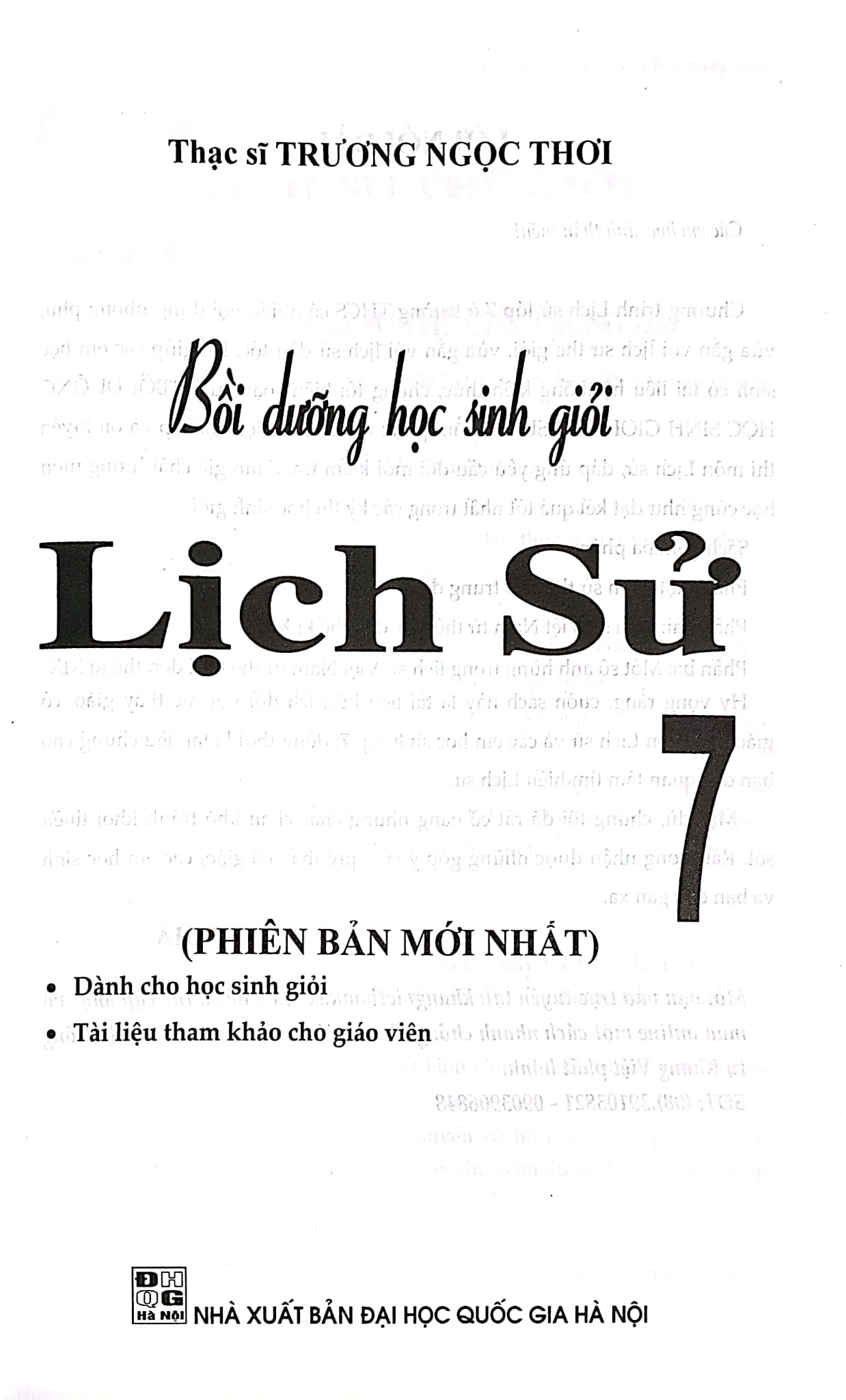 Bồi Dưỡng Học Sinh Giỏi Lịch Sử 7 - Trương Ngọc Thơi