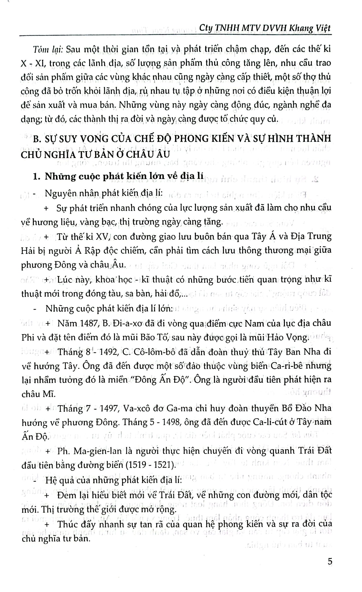 Bồi Dưỡng Học Sinh Giỏi Lịch Sử 7 - Trương Ngọc Thơi