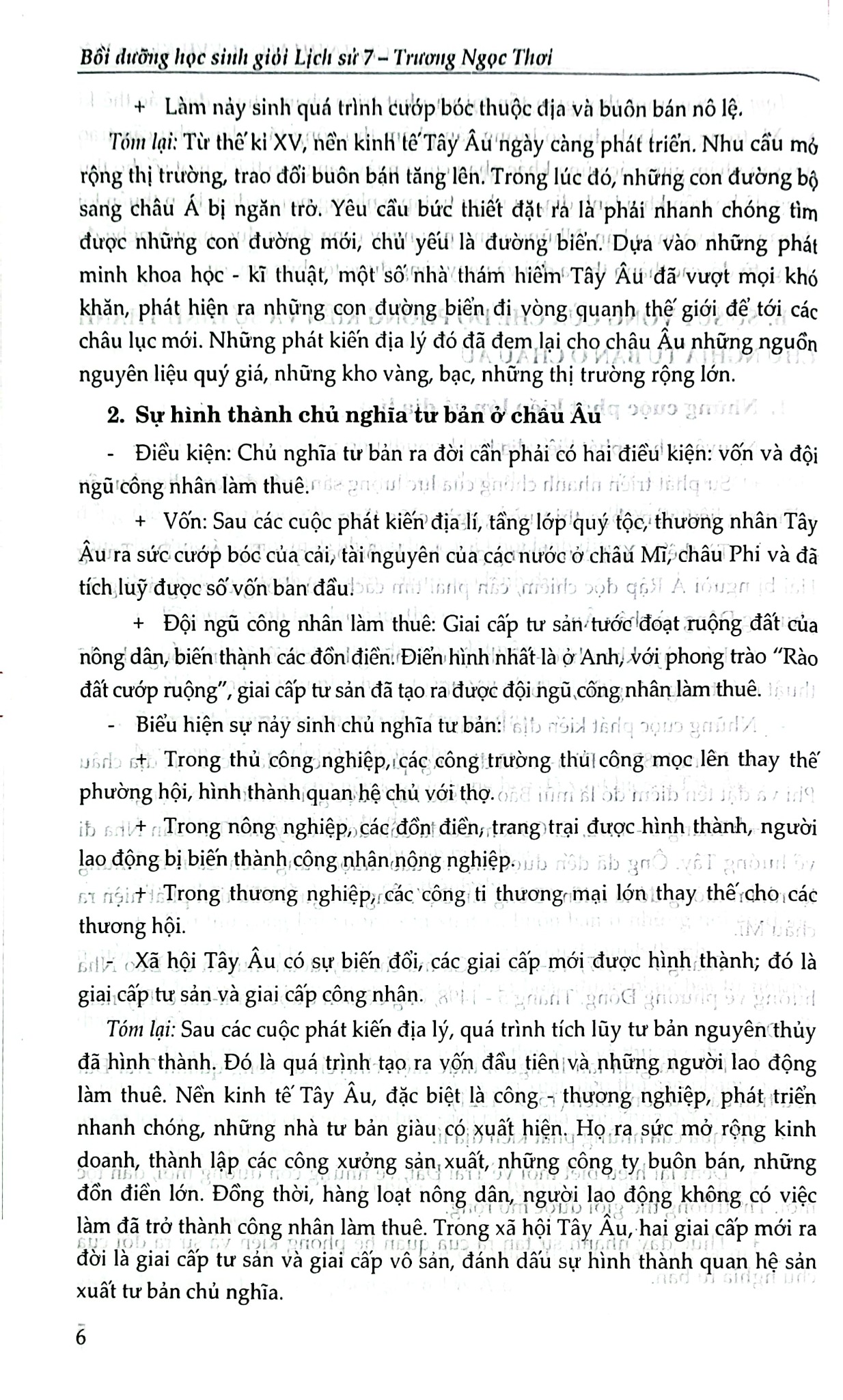 Bồi Dưỡng Học Sinh Giỏi Lịch Sử 7 - Trương Ngọc Thơi