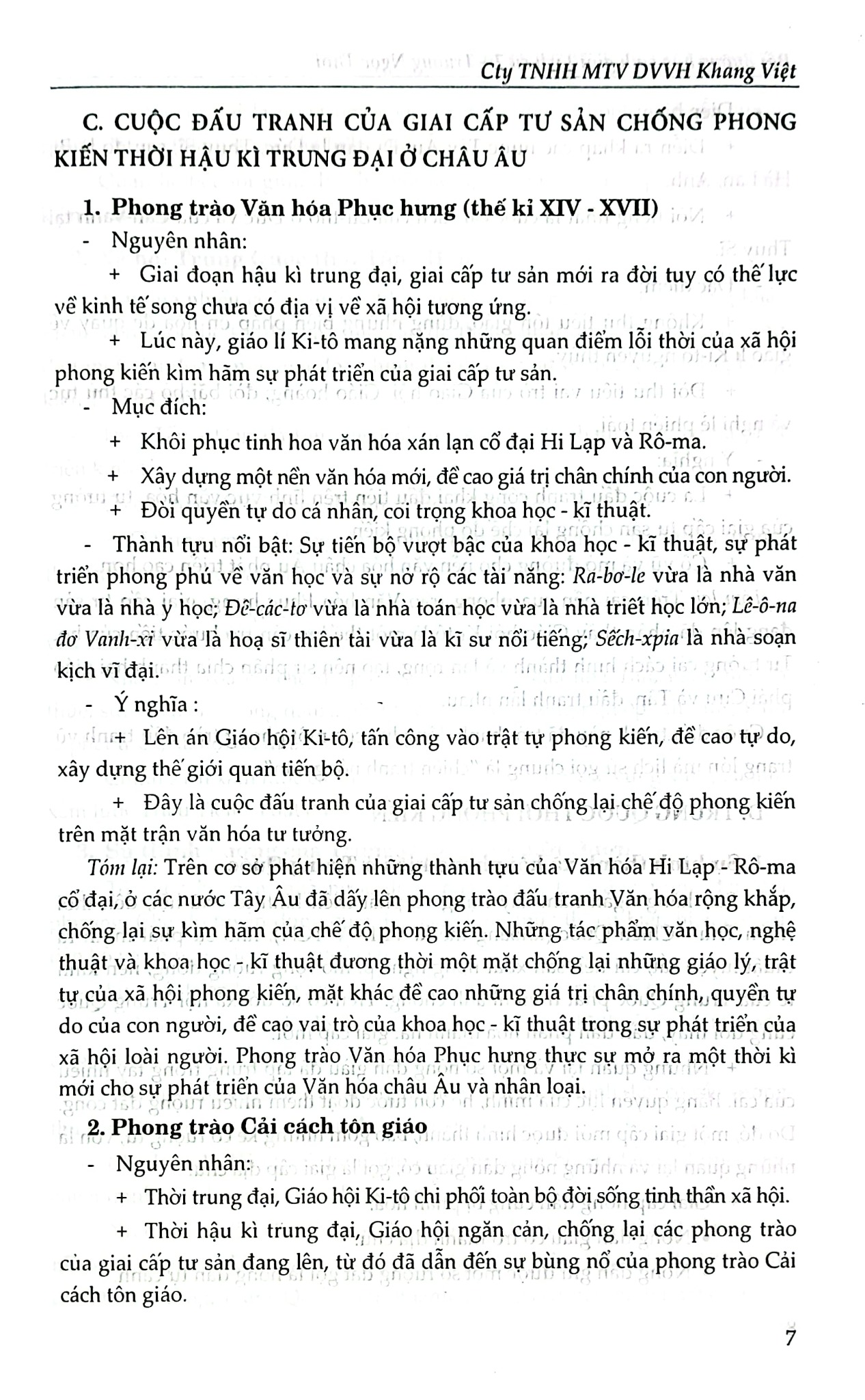 Bồi Dưỡng Học Sinh Giỏi Lịch Sử 7 - Trương Ngọc Thơi