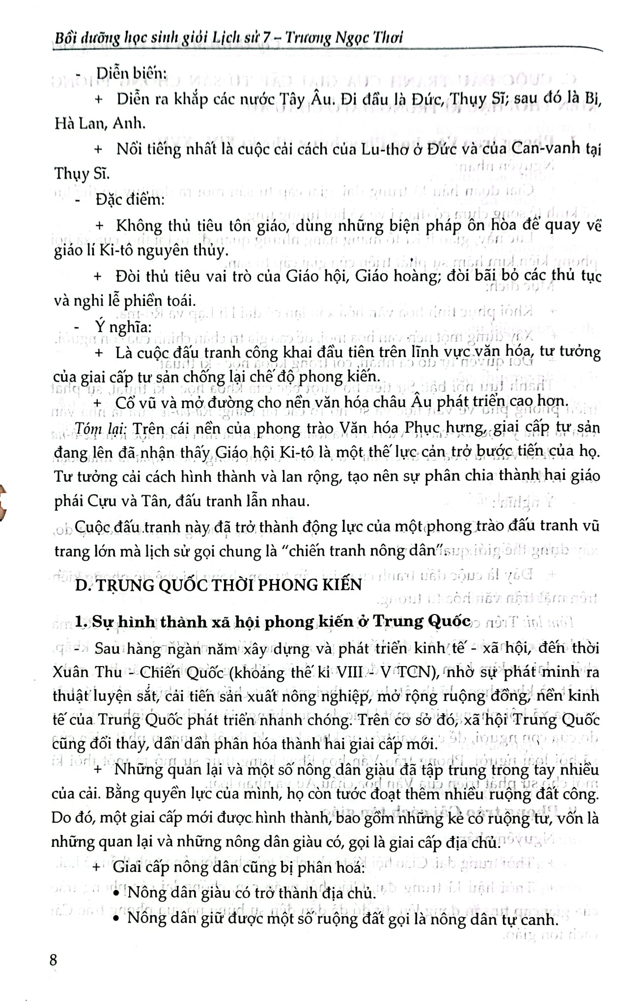 Bồi Dưỡng Học Sinh Giỏi Lịch Sử 7 - Trương Ngọc Thơi