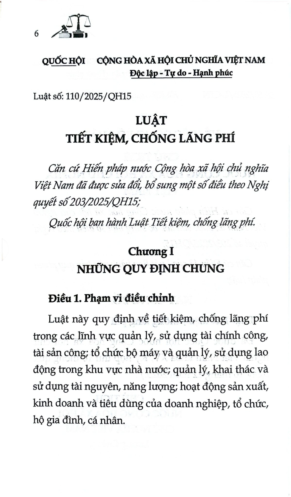 Luật Tiết Kiệm, Chống Lãng Phí Năm 2025 (NXBLĐ) - Quốc Hội