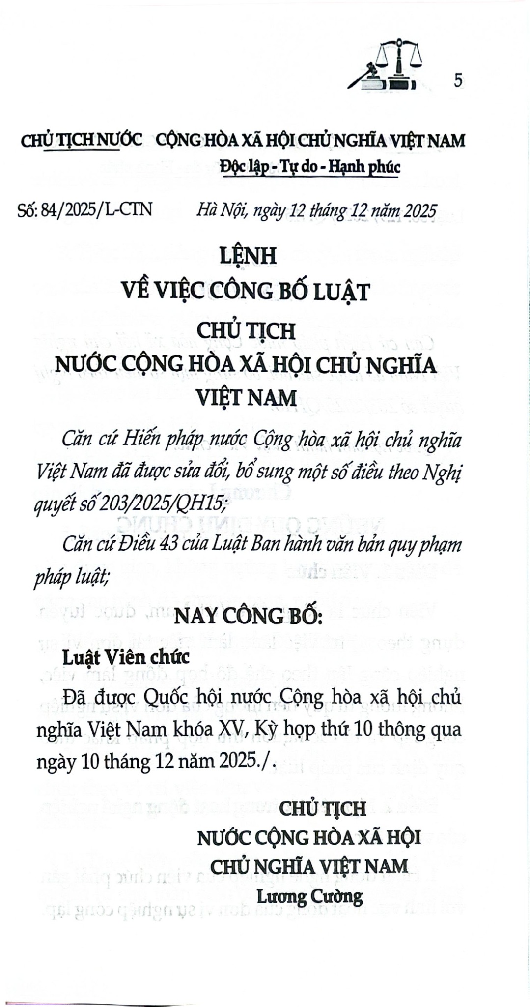 Luật Viên Chức Năm 2025 (NXBLĐ) - Quốc Hội