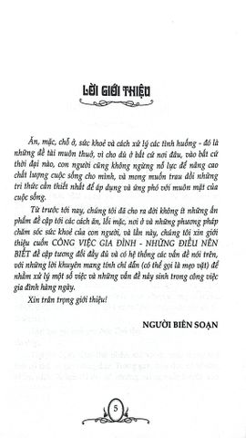  Công Việc Gia Đình - Những Điều Nên Biết - Trường Tân 