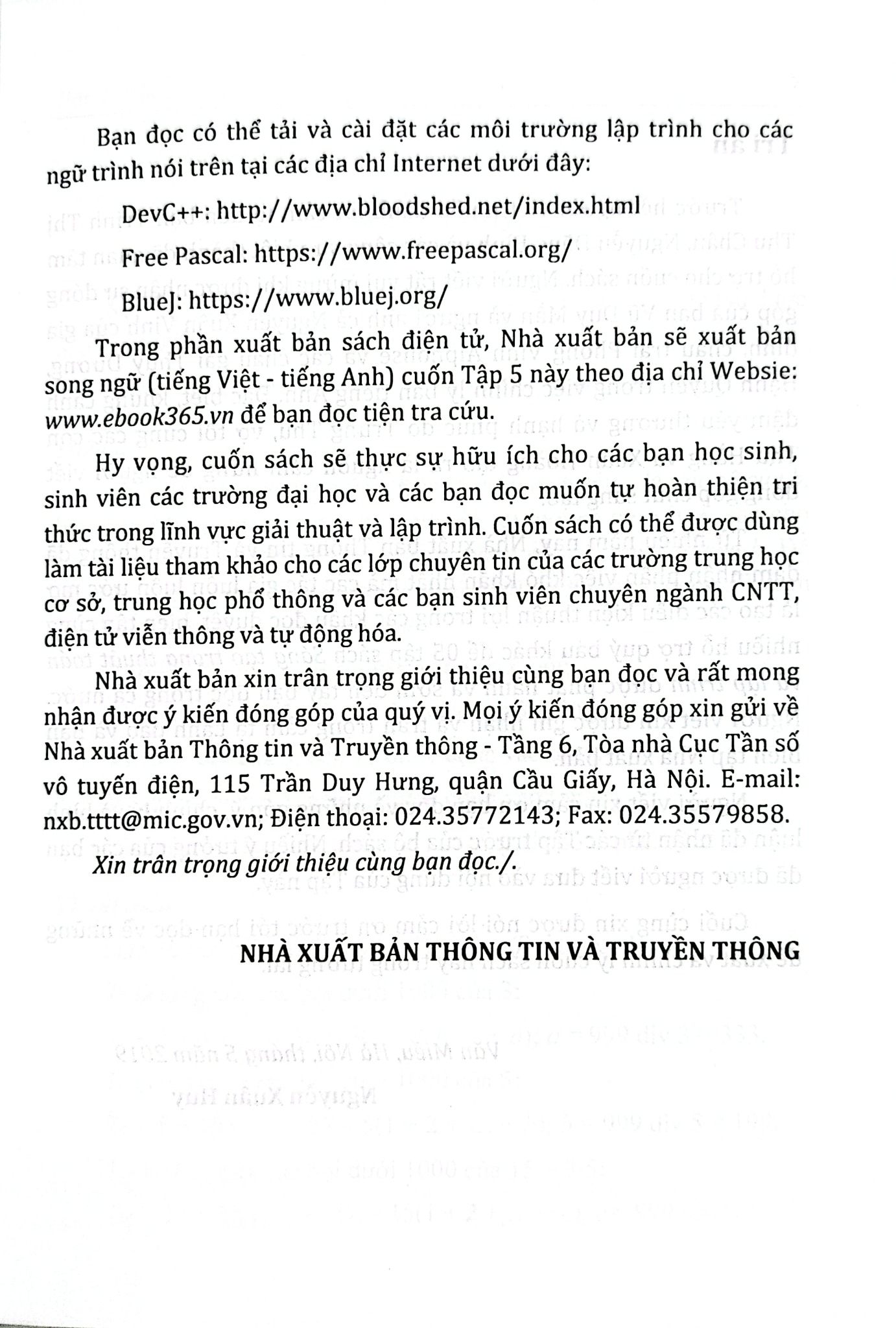 Sáng Tạo Trong Thuật Toán Và Lập Trình Với C++ Và Python  - Tập 5 - Nguyễn Xuân Huy