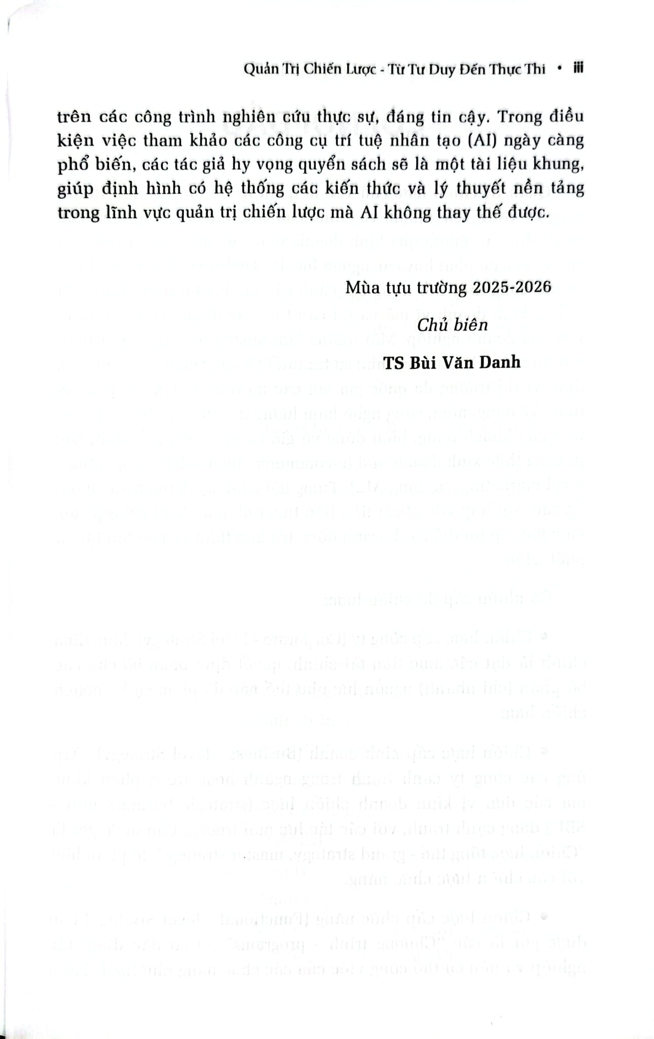 Quản Trị Chiến Lược Từ Tư Duy Đến Thực Thi - TS. Bùi Văn Danh