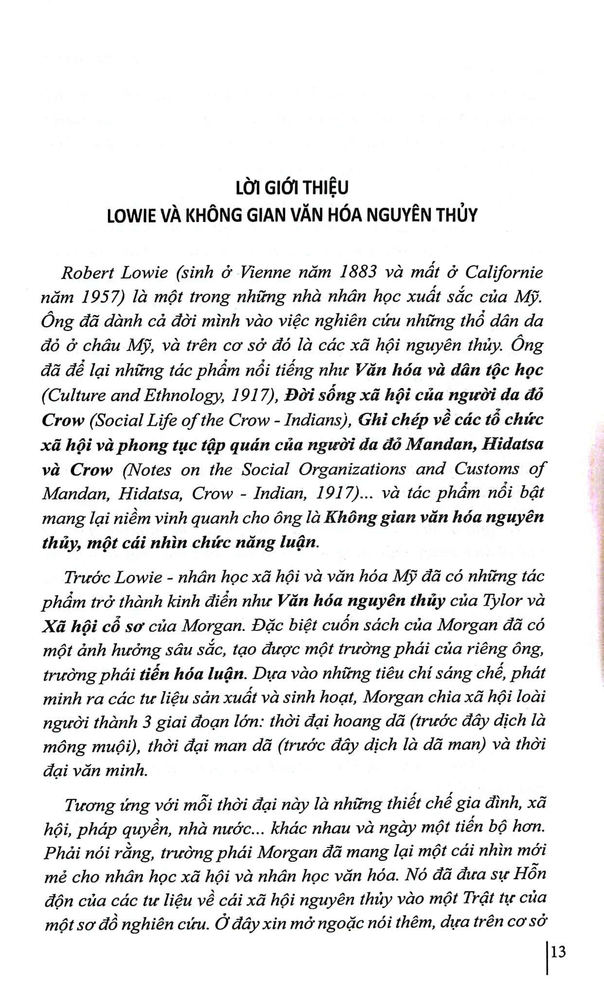 Không Gian Văn Hóa Nguyên Thủy - Nhìn Theo Lý Thuyết Chức Năng - Robert Lowie