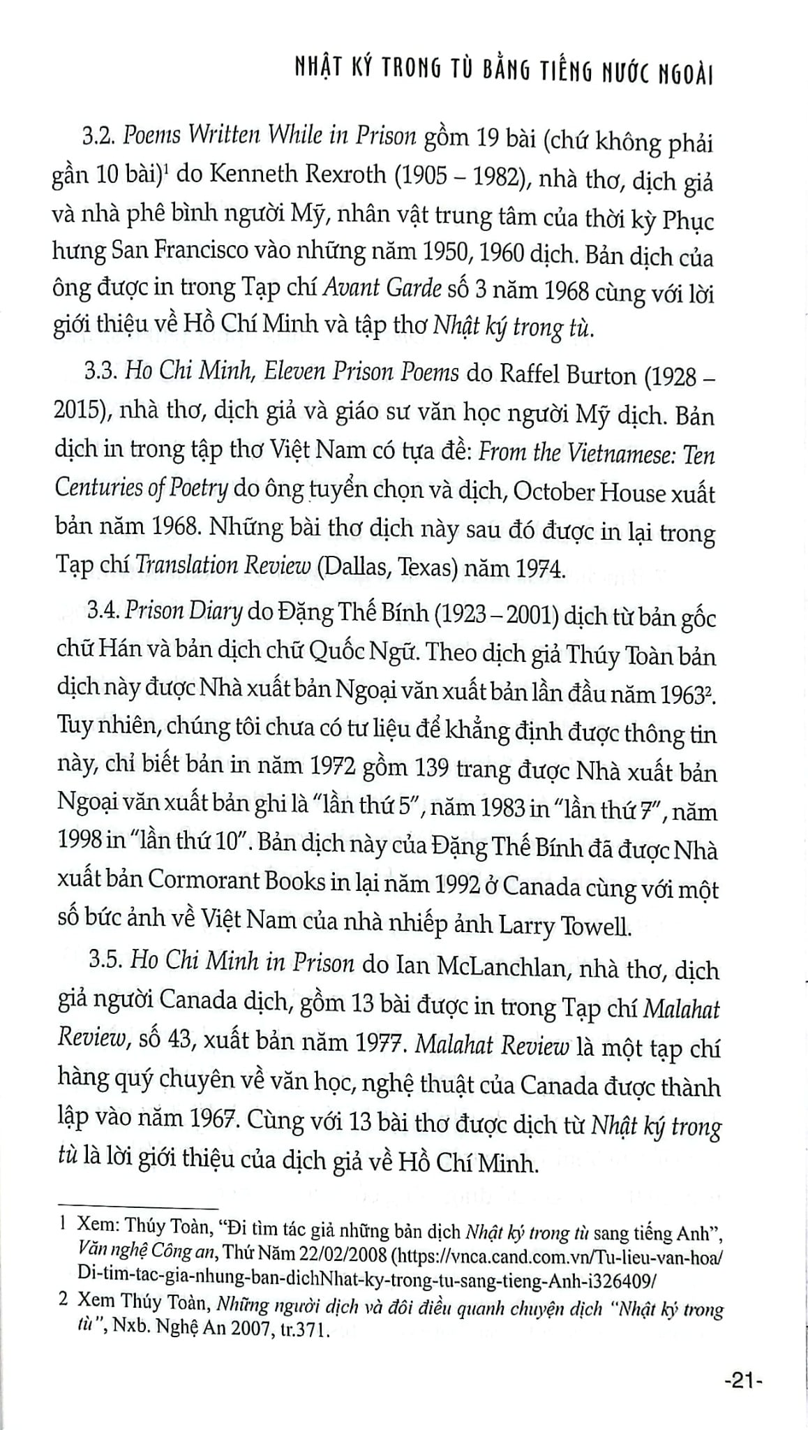 Nhật Ký Trong Tù - Bằng Tiếng Nước Ngoài  - Võ Xuân Quế