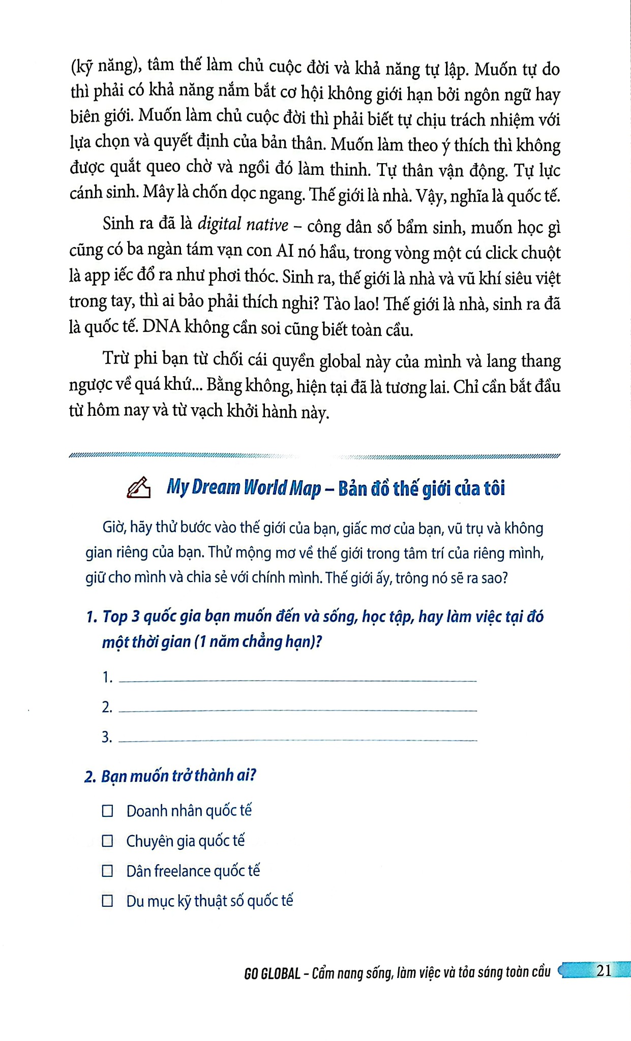Go Global - Cẩm Nang Sống, Làm Việc Và Tỏa Sáng Toàn Cầu - 
Nguyễn Phi Vân
