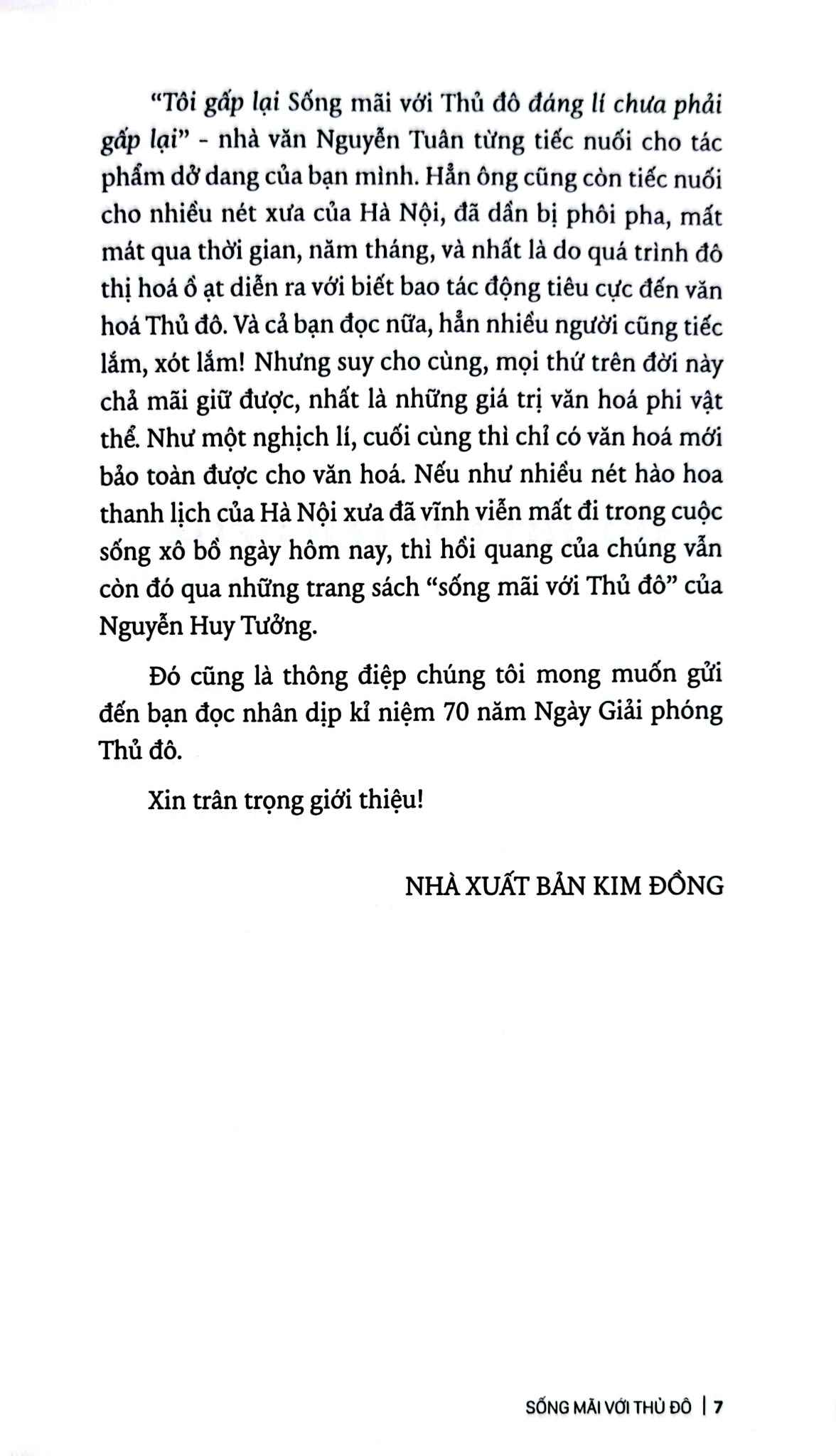 Sống Mãi Với Thủ Đô - Nguyễn Huy Tưởng