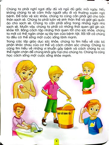  Combo 6 Cuốn Kiến Thức Và Kỹ Năng Dành Cho Học Sinh ( Chăm Sóc Sức Khỏe + Sức Khỏe Và Bệnh Thường Gặp + Những Việc Cần Làm + Giữ Gìn Vệ Sinh + Thể Dục, Vui Chơi, Nghỉ Ngơi, Ăn Uống + An Toàn Ở Nhà, Ra Đường, Trong Trường ) 