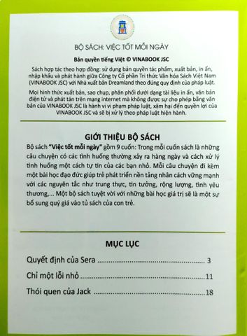  Combo 9 Cuốn Việc Tốt Mỗi Ngày ( Ân Cần + Chân Thành + Hãy Là Chính Mình + Kiên Trì + Lịch Sự + Rộng Lượng + Thận Trọng + Triu Mến + Tinh Thần Thể Thao ) 