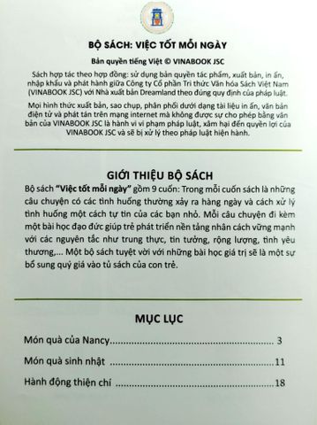  Combo 9 Cuốn Việc Tốt Mỗi Ngày ( Ân Cần + Chân Thành + Hãy Là Chính Mình + Kiên Trì + Lịch Sự + Rộng Lượng + Thận Trọng + Triu Mến + Tinh Thần Thể Thao ) 