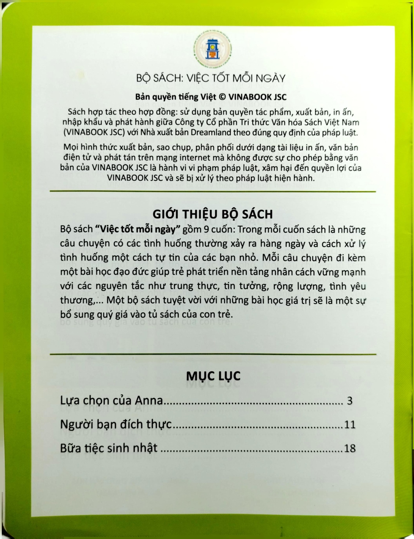 Combo 9 Cuốn Việc Tốt Mỗi Ngày ( Ân Cần + Chân Thành + Hãy Là Chính Mình + Kiên Trì + Lịch Sự + Rộng Lượng + Thận Trọng + Triu Mến + Tinh Thần Thể Thao )